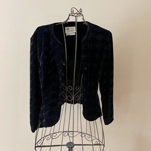 Vintage Black Velvet Whimsigoth Top Marie-Claire 1990s Made in Canada